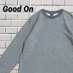 【美品】Good On グッドオン ラグランクルースウェット 霜降りグレー M