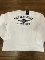 THE FLAT HEAD FN-THCL-202 FLYING WHEEL L/S TEE WHT 44