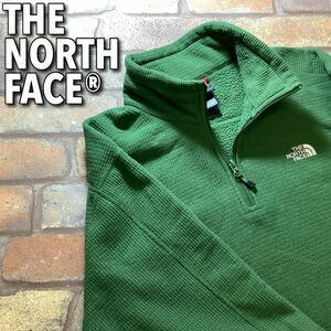 ★大きいサイズ★USA直輸入★正規品★【THE NORTH FACE】ハーフジップ ワッフルフリースジャケット【XL/TG】モスグリーン レイヤー K3-282