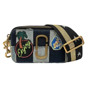 MARC JACOBS マーク ジェイコブス スナップショット カメラバッグ 限定品 デニム ネイビー系 ゴールド ショルダーバッグ レディース