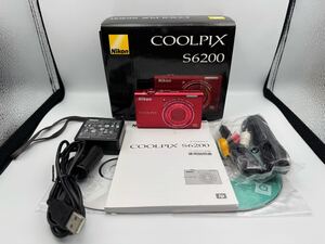 ＊ Nikon COOLPIX S6200 クールピクス コンパクトデジタルカメラ デジカメ レッド 動作確認済み 現状品 箱 ニコン