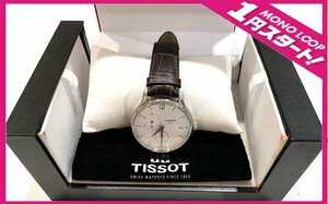 【5YU豊07002E】★１円スタート★TISSOT★ティソ★トラディション★GMT★ブランド腕時計★クオーツ★メンズ★ホワイト文字盤★稼働品