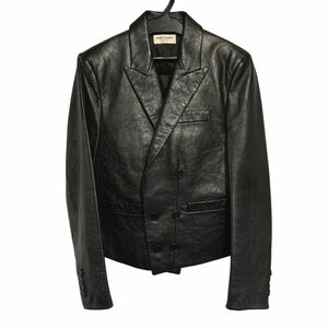 【中古】 Saint Laurent サンローラン レザー ダブル ジャケット 549263 Y5RD2 テーラードジャケット 21047625 AO