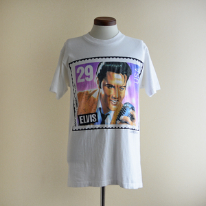 90s ELVIS 29￠Stamp Tシャツ MADE IN USA 表記M 白 / エルヴィスプレスリー 切手 ロックンロール ロカビリー ビンテージ 古着