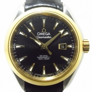 OMEGA(オメガ) 腕時計 シーマスターアクアテラ 231.23.34.20.01.001 レディース SS×K18YG/革ベルト/裏スケ 黒