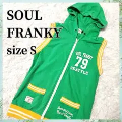 soul flanky【S】トップス　アウター　ノースリーブ　グリーン　パーカー