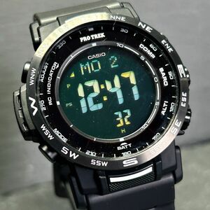 美品 CASIO カシオ PRO TREK プロトレック Climber Line クライマーライン PRW-35Y-1B 腕時計 電波ソーラー デジタル 多機能 動作確認済