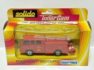 (598) ● SOLIDO ソリッド 350 berliet Toner Gam FOURGON 1er SECOURS 770KEフランス製 箱付き 当時物 ミニカー