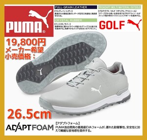 ■新品 PUMA ゴルフ レザー 定価19800円 26.5cm プロアダプト アルファキャット ラバーソール スパイクレス シューズ 靴 376044-03 nike