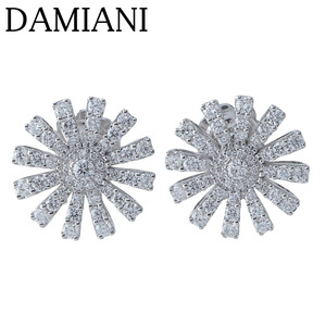 ダミアーニ マルゲリータ ダイヤ ピアス 14mm 現行モデル 750WG 20072762型 ポーチ 新品仕上げ済 DAMIANI【18169】