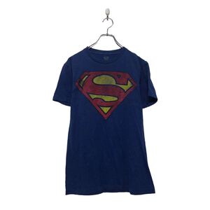 superman 半袖 プリント Tシャツ スーパーマン キッズ L~ ブルー クルーネック 古着卸 アメリカ仕入 a605-5792