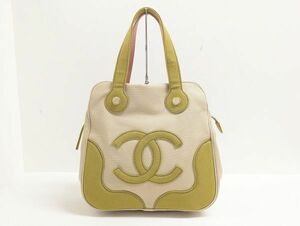 【1円～】CHANEL シャネル ココマーク マシュマロ ハンドバッグ キャンバス トートバッグ ギャランティカード付 [17]