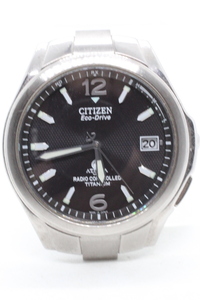 【CITIZEN】ATTESA Eco-Drive RADIO CONTROLLED 10BAR BASE TITANIUM (DURATECT) MADE IN JAPAN 黒文字盤 中古品時計ヘッド 分解掃除必要 