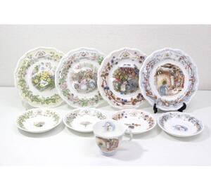 U1045-35 ROYAL DOULTON/ロイヤルドルトン ブランブリーヘッジ 食器 9点 四季/春夏秋冬 イングランド製 洋食器 プレート/カップ/ソーサー 