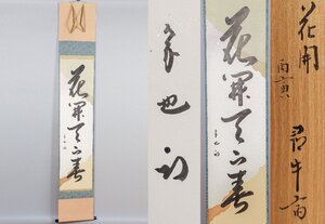 【MKA】久田宗也（尋牛斎）　「花開天下春」　共箱　懐紙　1-3月に　静好堂表具　表千家　京都　茶道具　真作保証