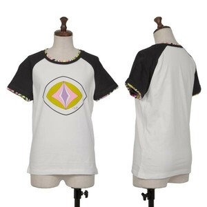 エミリオプッチEMILIO PUCCI プリントラグランTシャツ 白黒他M