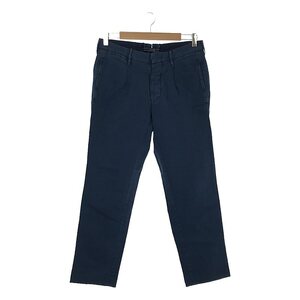 INCOTEX / インコテックス | SLIM FIT コットン リネン タック テーパードスラックス | 31 | インディゴ | メンズ