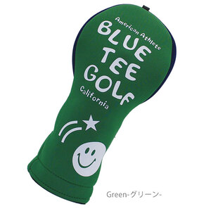 【定価2,750円】ブルーティーゴルフ ヘッドカバー (HC-034 グリーン UT) ストレッチスマイル【BLUE TEE GOLF正規品】新品値札付き 2023新作