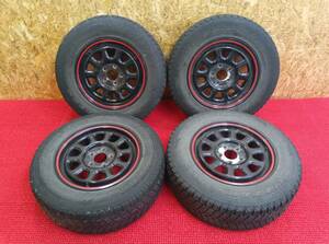 チェロキー等に！16×7J PCD114.3 ET48 5穴 BS ブリザック DM-Z3 225/70R16 2006年製 4本 売切!!