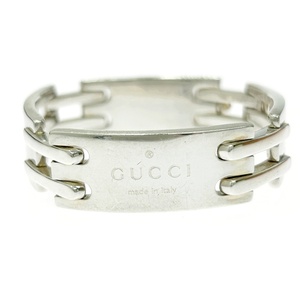 【箱付き】 GUCCI グッチ シルバー ロゴ プレート リンク ブレスレット 60.8g 925刻印 354283 ブレスレット