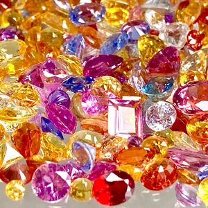 1円〜!!☆天然カラーサファイアおまとめ50.5ct☆n 約10.1g ルース 裸石 宝石 sapphire サファイア コランダム yellow orange red w5A65