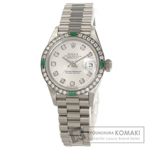 ROLEX ロレックス 79079G デイトジャスト ダイヤモンド エメラルド 腕時計 K18ホワイトゴールド K18WG レディース 中古