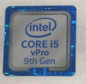 ■新品・未使用 ■10枚セット 九代目【CORE i5vPro 9th】エンブレムシール【18*18㎜】送料無料・追跡サービス付き☆P079