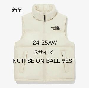 新品 S THE NORTH FACE ノースフェイス ホワイトレーベル NUPTSE ON BALL VEST ヌプシ ダウンベスト ベージュ ヌプシ 