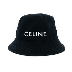 セリーヌ CELINE ロゴプリント バケットハット バケハ 帽子 L ブラック 黒 2AU5B968P 国内正規 メンズ