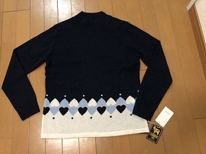 新品タグ付き、高級カシミヤ100％、長袖セーター★4万480円→12800円即決★Mサイズ★カシミア100％★9号、SANWA CO.,LTD.