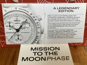 1円スタート　スウォッチ オメガ スヌーピー白 Swatch BIOCERAMIC MOONSWATCH COLLECTION The Moonphase SNOOPY SO33W700 正規店購入