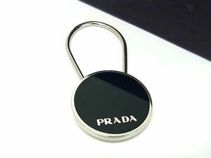 ■極美品■ PRADA プラダ キーリング キーホルダー 鍵 チャーム メンズ レディース ブラック系×シルバー系 FD2732