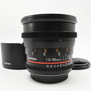 新品級の極上美品/動作◎　SAMYANG 動画用単焦点標準レンズ VDSLR 50mm T1.5 キヤノン EF用 フルサイズ