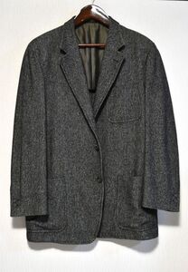 ★Ermenegildo Zegna★超名門ブランドのゼニア★羽織るだけで洒落た男に#肌触り良いカシミヤ100％ヘリンボーン黒グレーの高級ジャケット54