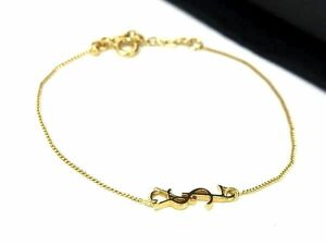 1円 ■極美品■ YVESSAINTLAURENT イヴサンローラン ロゴ ブレスレット アクセサリー レディース ゴールド系 FD1950