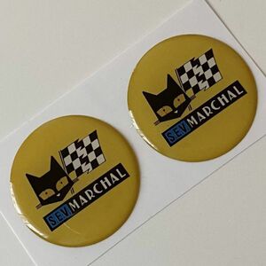 マーシャル MARCHAL ステッカー 黒猫 バイク 車 タンクふた ドレスアップ HONDAヤマハSUZUKI 30mm イエロー黄 2枚