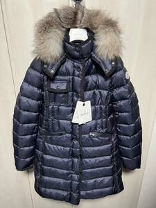 未使用・本物保証☆MONCLER HERMIFUR エルミファー フォックスファー ダウンジャケット TG1 ネイビー色 紺色