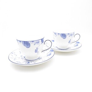 美品 WEDGWOOD ウェッジウッド ブループラム カップ＆ソーサー 2客 ペア コーヒー ティー リー SO2097U2