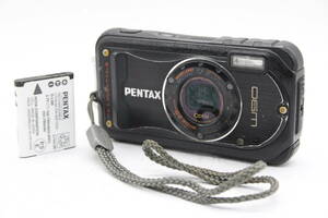 【訳あり品】 ペンタックス Pentax Optio W90 ブラック 5x Zoom バッテリー付き コンパクトデジタルカメラ v5261