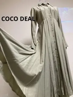 【COCO DEAL】オリーブグリーン 長袖シャツワンピース