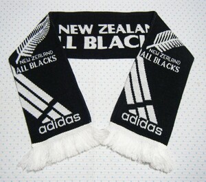 アディダス　adidas　NEWZEALAND　ALL BLACKS　オールブラックス オリジナルマフラー　黒色　サイズ FREE　アクリルニット素材　英国製