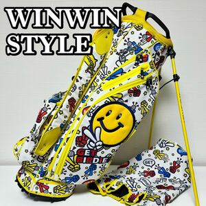 【貴重】WINWIN STYLE(POP STYLE) スタンドキャディバッグ スタンド式 9.0型 47インチ対応 軽量2.9kg GET BIRDIE! ゴルフバッグ 貴重カラー