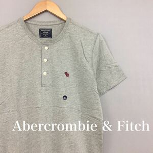 【新品未使用、タグ付きです】アバクロンビーアンドフィッチ Abercrombie & Fitch ヘラジカ 鹿 ヘンリーネック Tシャツ Mサイズ ～◇