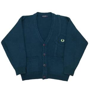 ビンテージ FRED PERRY フレッドペリー ウールカーディガングリーン M