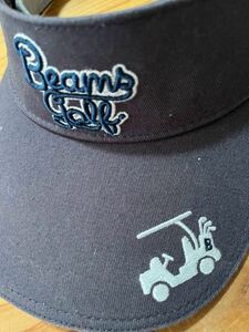 BEAMS GOLF ゴルフサンバイザー 紺色 ネイビー GOLF ゴルフウェア 帽子 サンバイザー ビームスゴルフ Mサイズ