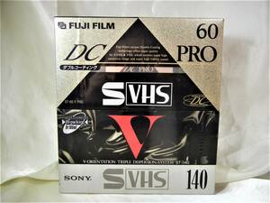 新品　未開封　FUJI FILM/SONY 　S-VHS方式ビデオテープ 60分×1巻　140分×1巻　2巻セット