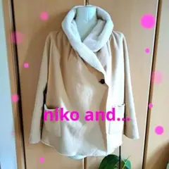 niko and...❇265❇美品♥ベージュ フリース ボア襟 フード付コート