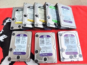 1.0TB 3個 1.5TB 1個 2TB 1個　 3.0TB 2個　 4TB　1個 　中古　ハードディスク