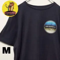 usa古着 MERREL メレル 半袖Tシャツ　M　両面プリント　ネイビー