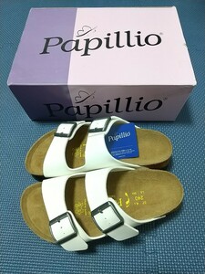 Papillio BIRKENSTOCK ARIZONA 24㎝ パピリオ 白 パピリオ バイ ビルケンシュトック アリゾナ ホワイト サンダル レディース 靴 未使用品